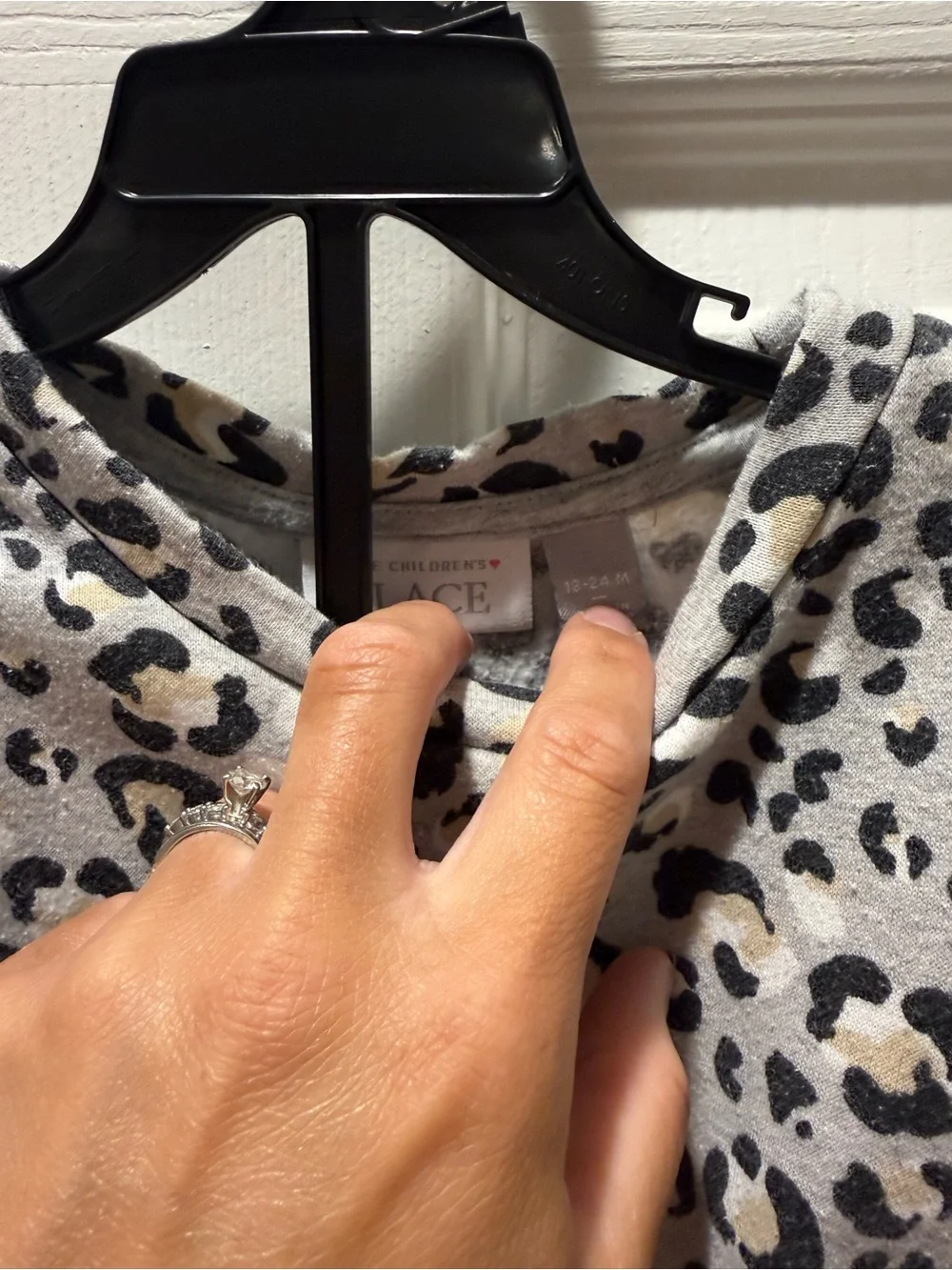 The Children's Place Ivory, Black and Tan Leopard Ruffle Shoulder outfit - Picture 2 of 3